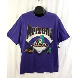 Vtg Arizona Diamondbacks Nutmeg Mills T Shirt XL Purple 1995 MLB Made USA 90s